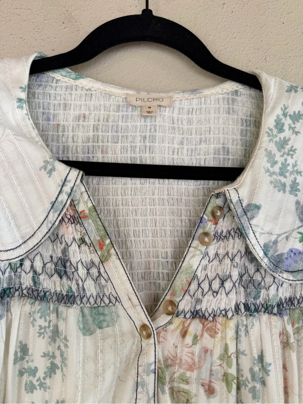 Pilcro Puff-Sleeve Collared Babydoll Mini Dress - Picture 3 of 5